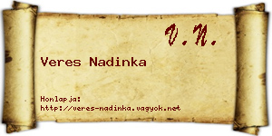 Veres Nadinka névjegykártya
